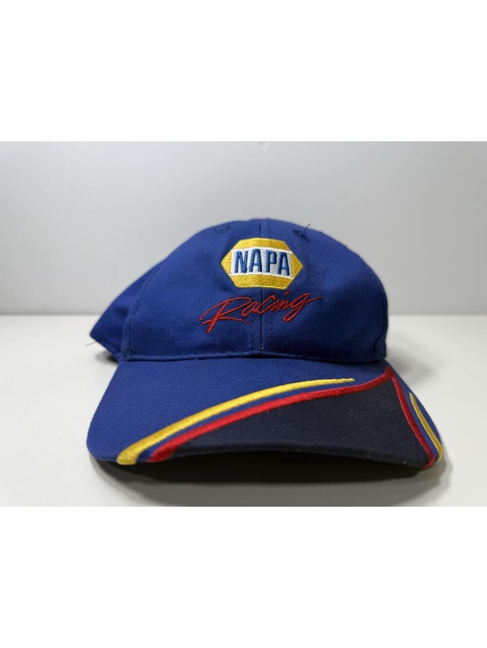 NAPA Auto Parts Hat Cap Strap Back Blue Red Yellow Logo Cars Racing Canada Mens